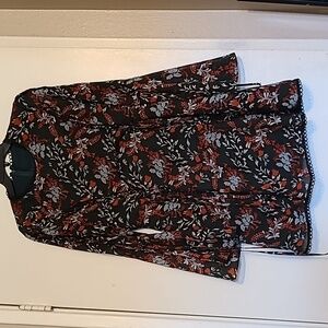 Floral Bell Sleeve Chiffon Style Dress